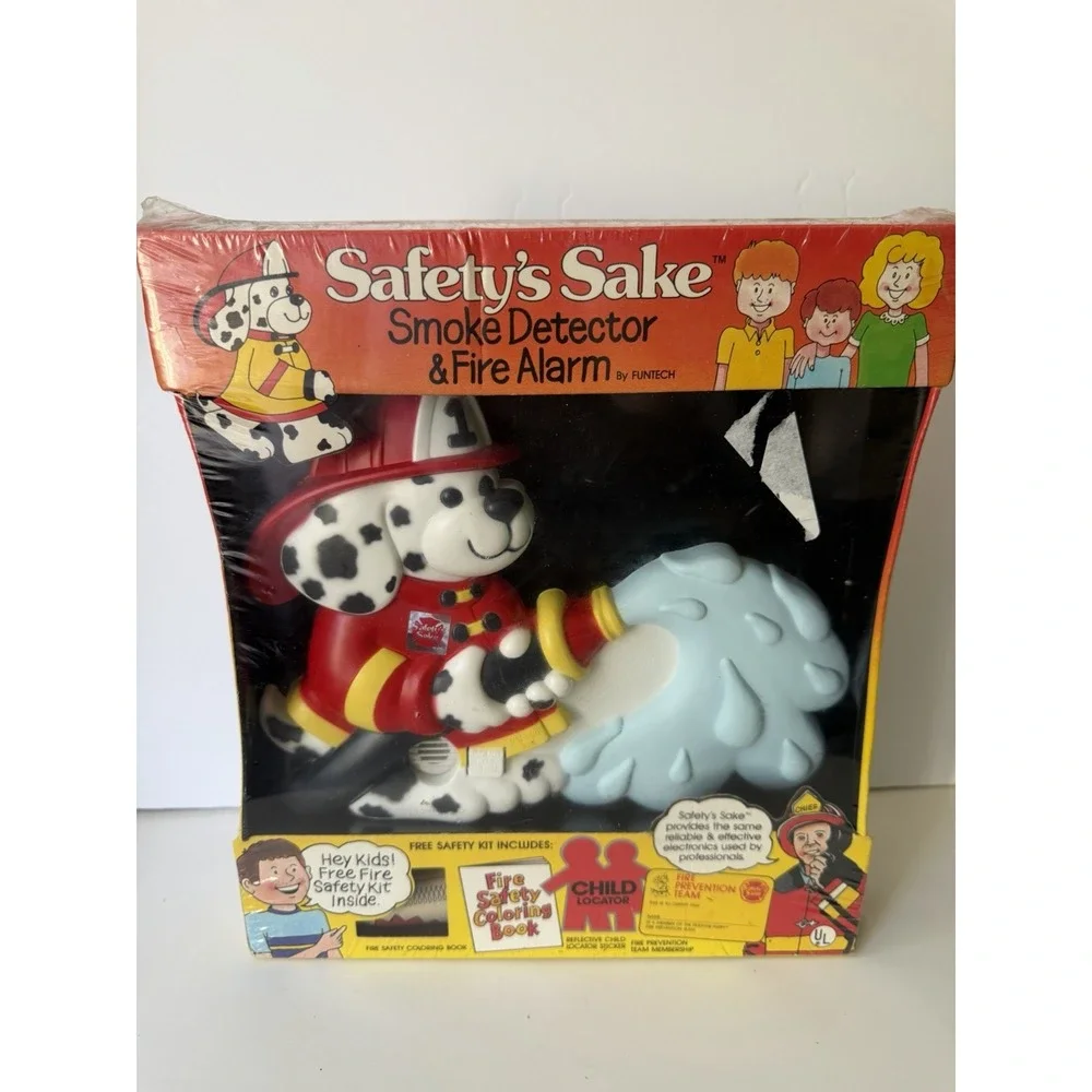 Vtg 1989 Funtech Safety's Sake Smoke Detector & Fire Alarm Dalmatian New Sealed